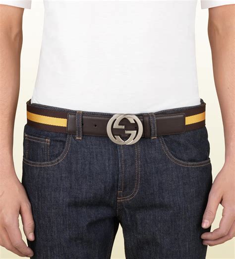 gucci interlocking belt mens|Gucci belt with buckle.